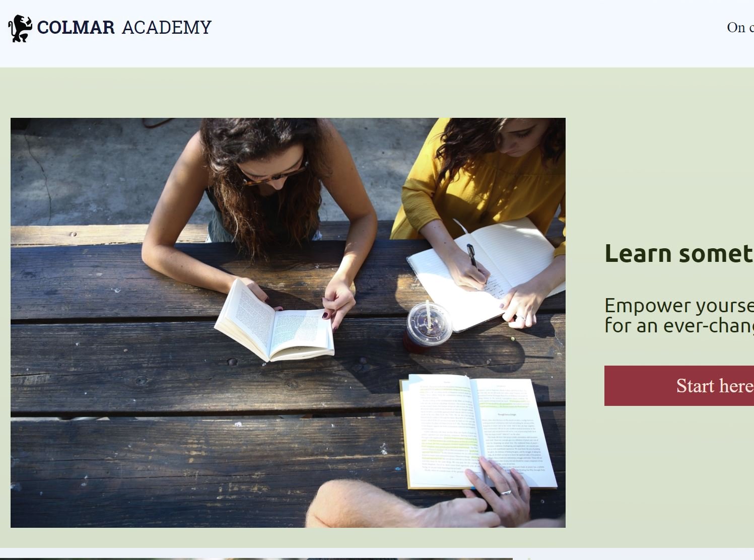 colmar academy website preview